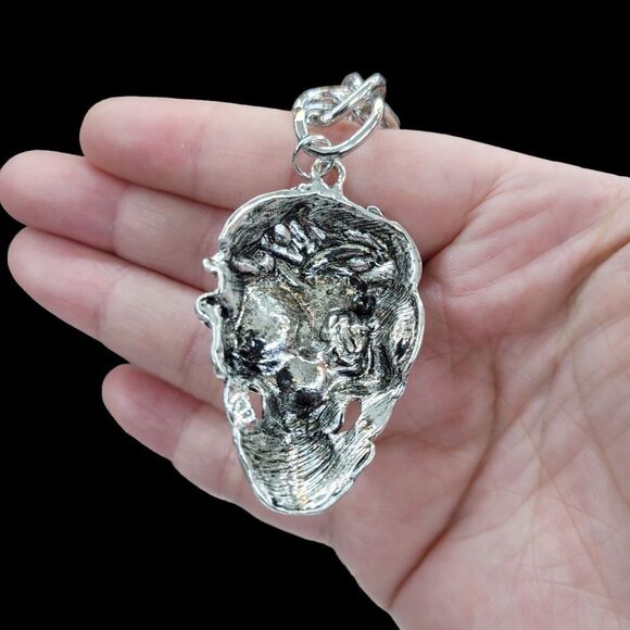 Brand New Skull Head Silver Necklace #1 - Picture 4 of 8